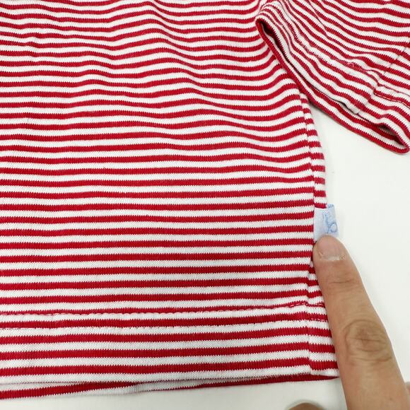 Bella Bliss Boys 3T Red White Striped Pima Half Zip Pullover Cotton Long Sleeve - Picture 5 of 10